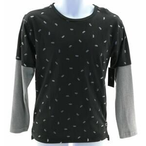 Beverly Hills Polo Club Toddler Boys Shirt 2T Layered Long Sleeve Black Gray